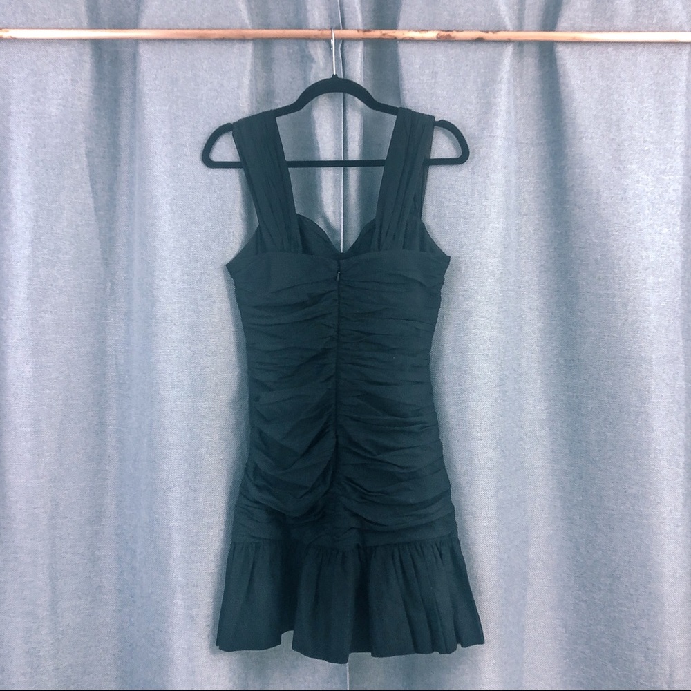French Connection Ruched Cotton Mini Black Dress - Picture 2 of 2